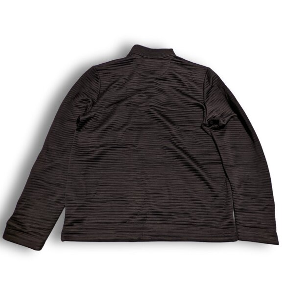 Perry Ellis Men’s Quarter-Zip Pullover Shirt Size M – Brown Ribbed Knit - Picture 2 of 4